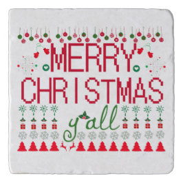 "Merry Christmas Y'all" Ugly Sweater Trivet