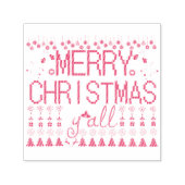 Merry Christmas Y'all Ugly Sweater Zelfinktende Stempel (Design)