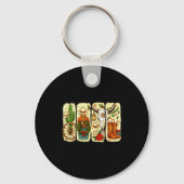 Merry Christmas Y'all Western Country Howdy Cowgir Sleutelhanger (Voorkant)