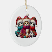 Merry Christmas Yarn Cat Ornament  (Rechts)