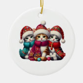 Merry Christmas Yarn Cat Ornament  (Voorkant)