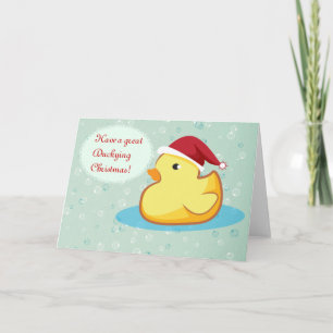 Merry Christmas yellow rubber ducky greeting card Feestdagen Kaart