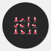 Merry Christmas Yoga Santa Practice Yoga Xmas Medi Ronde Sticker (Voorkant)