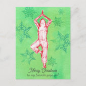 Merry Christmas Yoga Tree Pose Personalized Feestdagenkaart (Voorkant)