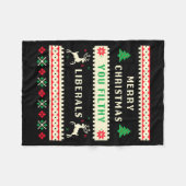 Merry Christmas You Filthy Liberals – Funny Retro  Fleece Deken (Voorkant (Horizontaal))