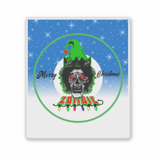 Merry Christmas Zombie Sticker (Voorkant)