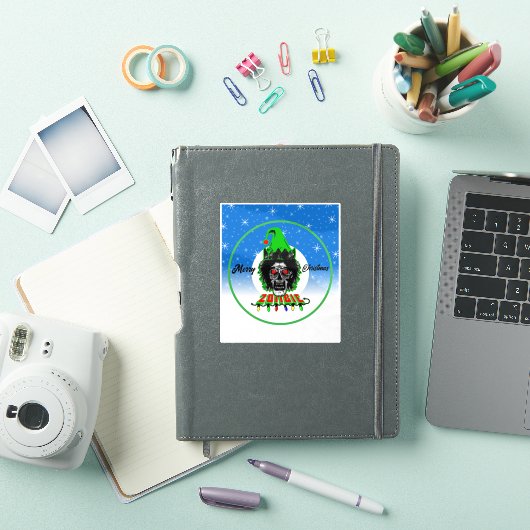 Merry Christmas Zombie Sticker (iPad Cover)