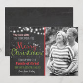 Merry Christmas zwangerschap krijtbord aankondigin Feestdagenkaart (Voorkant / Achterkant)