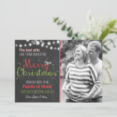 Merry Christmas zwangerschap krijtbord aankondigin Feestdagenkaart (Staand voorkant)