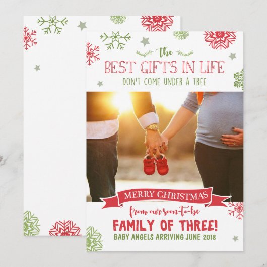 Merry Christmas zwangerschapskaart Feestdagenkaart (Voorkant / Achterkant)