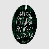 Merry ChristMask 2020 Schattige Grappig Covid Groe Ornament (voorkant)