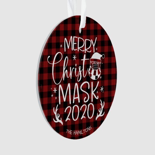 Merry ChristMask 2020 Schattigee Grappige Covid Ornament (voorkant)