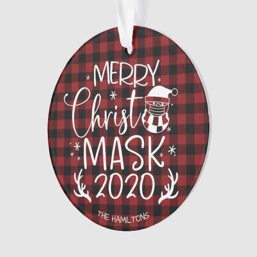 Merry ChristMask 2020 Schattigee Grappige Covid Ornament (voorkant)