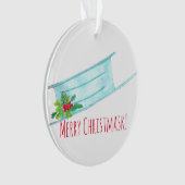 Merry Christmask Blue Face Masker Ornament (voorkant)