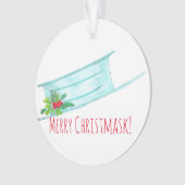 Merry Christmask Blue Face Masker Ornament (voorkant)