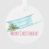 Merry Christmask Blue Face Masker Ornament (voorkant)