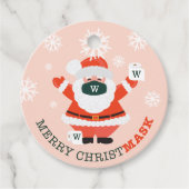 Merry Christmask Fun Santa Mask & Toilet Paper Bedankjes Labels (Voorkant)