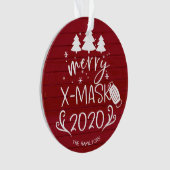 Merry ChristMask Funny 2020 Covid Pandemic Red Ornament (voorkant)