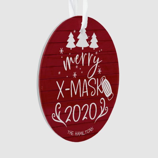 Merry ChristMask Funny 2020 Covid Pandemic Red Ornament (voorkant)