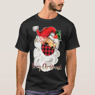 Merry Christmask Santa Face Draag Buffalo Pset Mas T-shirt