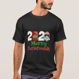 Merry Christmask Santa Wearing Face Mask Kerstmis T-shirt