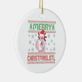 Merry Christmaslotl Cute Axolotl Ugly Sweater Gift Keramisch Ornament (Rechts)