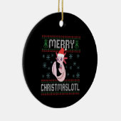 Merry Christmaslotl Cute Axolotl Ugly Sweater Gift Keramisch Ornament (Rechts)