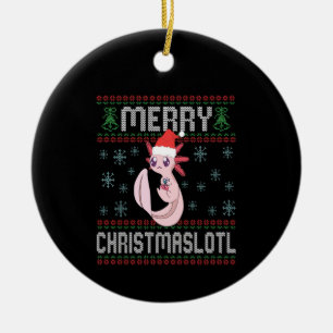 Merry Christmaslotl Cute Axolotl Ugly Sweater Gift Keramisch Ornament