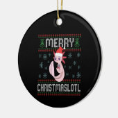 Merry Christmaslotl Cute Axolotl Ugly Sweater Gift Keramisch Ornament (Links)