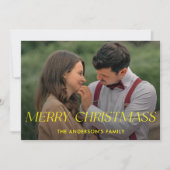 Merry Christmass Familie Fotonaam Holiday Card Feestdagenkaart (Voorkant)