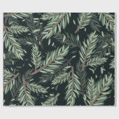 Merry Christmass pine corn Leaves Botanical Cadeaupapier (Vlak)