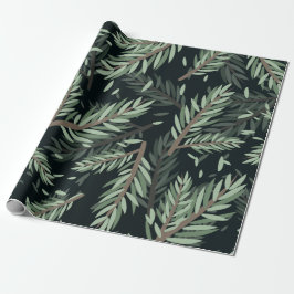 Merry Christmass pine corn Leaves Botanical Cadeaupapier