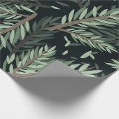 Merry Christmass pine corn Leaves Botanical Cadeaupapier (Hoek)