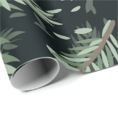 Merry Christmass pine corn Leaves Botanical Cadeaupapier (Rol Hoek)