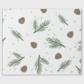 Merry Christmass pine corn Leaves tree Botanical W Cadeaupapier (Vlak)
