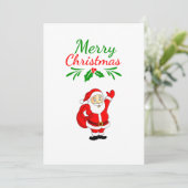 Merry Christmass- Santa Claus Cute Feestdagenkaart (Staand voorkant)
