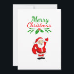 Merry Christmass- Santa Claus Cute Feestdagenkaart<br><div class="desc">Stuur je familie,  vrienden en geliefden deze unieke en eenvoudige platte kaart.</div>