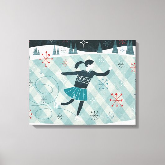 Merry Christmastime Skater Canvas Afdruk (Voorkant)