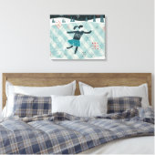 Merry Christmastime Skater Canvas Afdruk (Insitu (Slaapkamer))