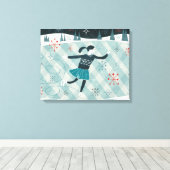 Merry Christmastime Skater Canvas Afdruk (Insitu (Houten vloer))