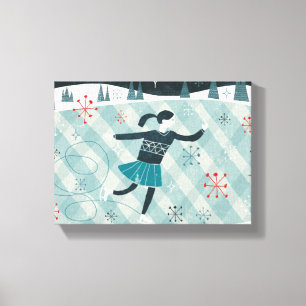 Merry Christmastime Skater Canvas Afdruk