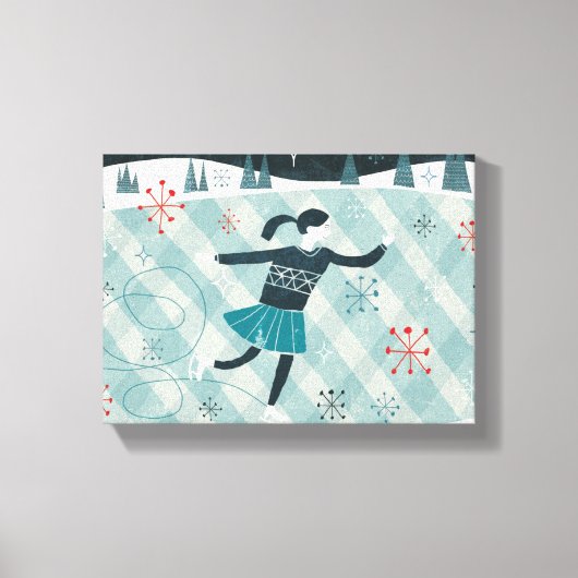 Merry Christmastime Skater Canvas Afdruk (Voorkant)