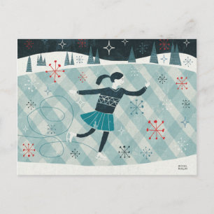 Merry Christmastime Skater Feestdagenkaart