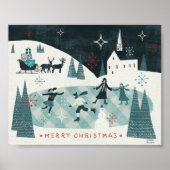 Merry Christmastime Skating Scene Poster (Voorkant)