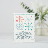 Merry Christmastime Snowflakes Feestdagenkaart (Staand voorkant)