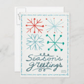 Merry Christmastime Snowflakes Feestdagenkaart (Voorkant / Achterkant)