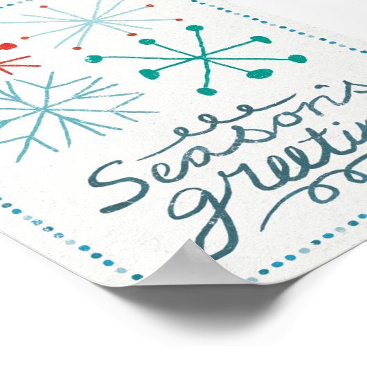 Merry Christmastime Snowflakes Poster (Hoek)