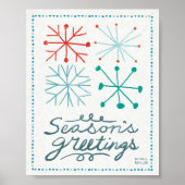 Merry Christmastime Snowflakes Poster (Voorkant)