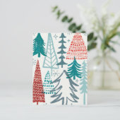 Merry Christmastime Trees Feestdagenkaart (Staand voorkant)