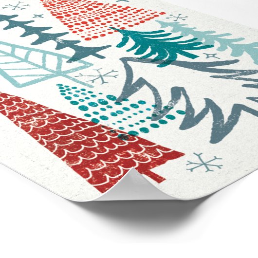 Merry Christmastime Trees Poster (Hoek)